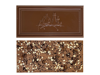 Organic Moomin Chocolate Moominpappa - Ljus choklad 41% med kaffe och krokant