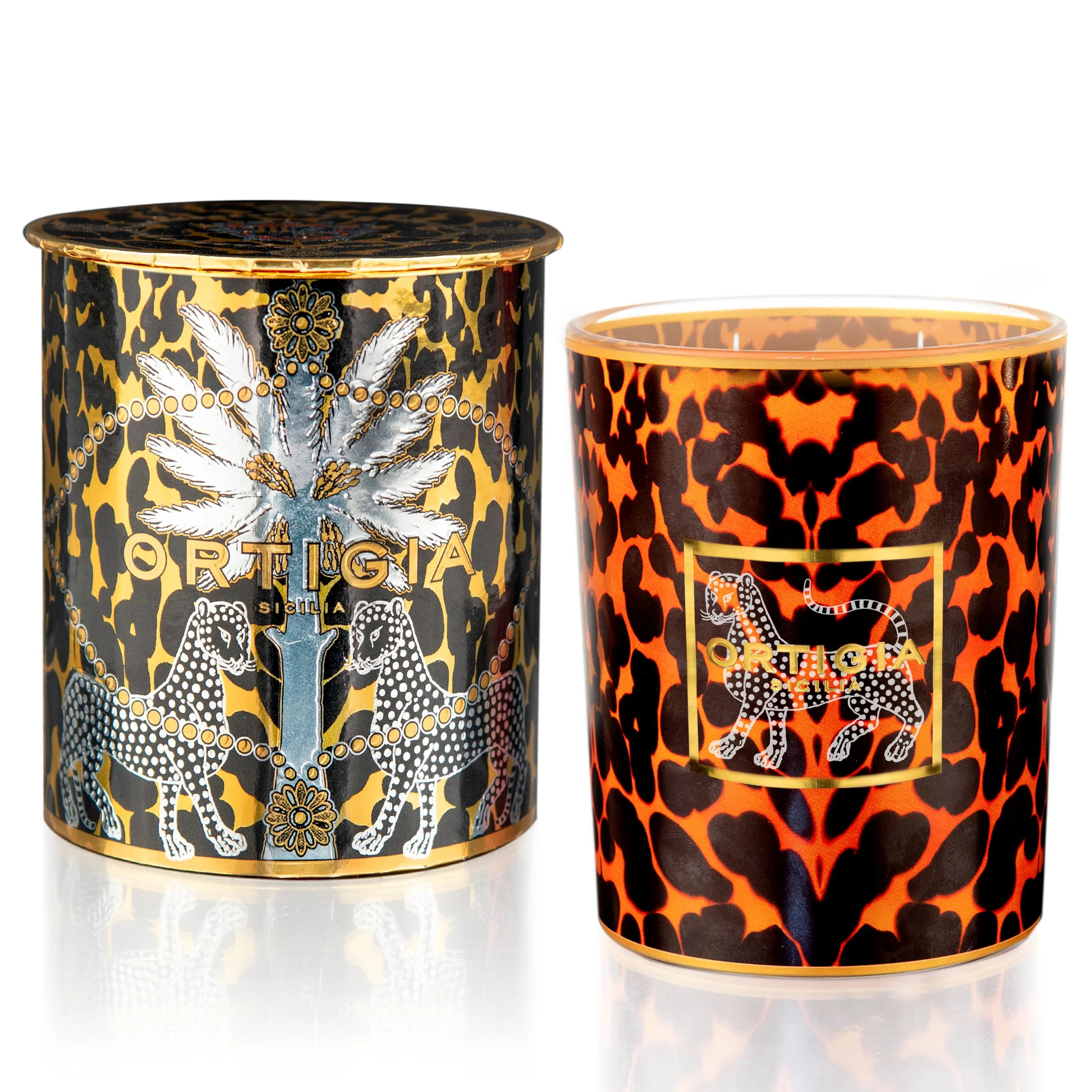 Ortigia Ambra Nera Candle Decorated Small