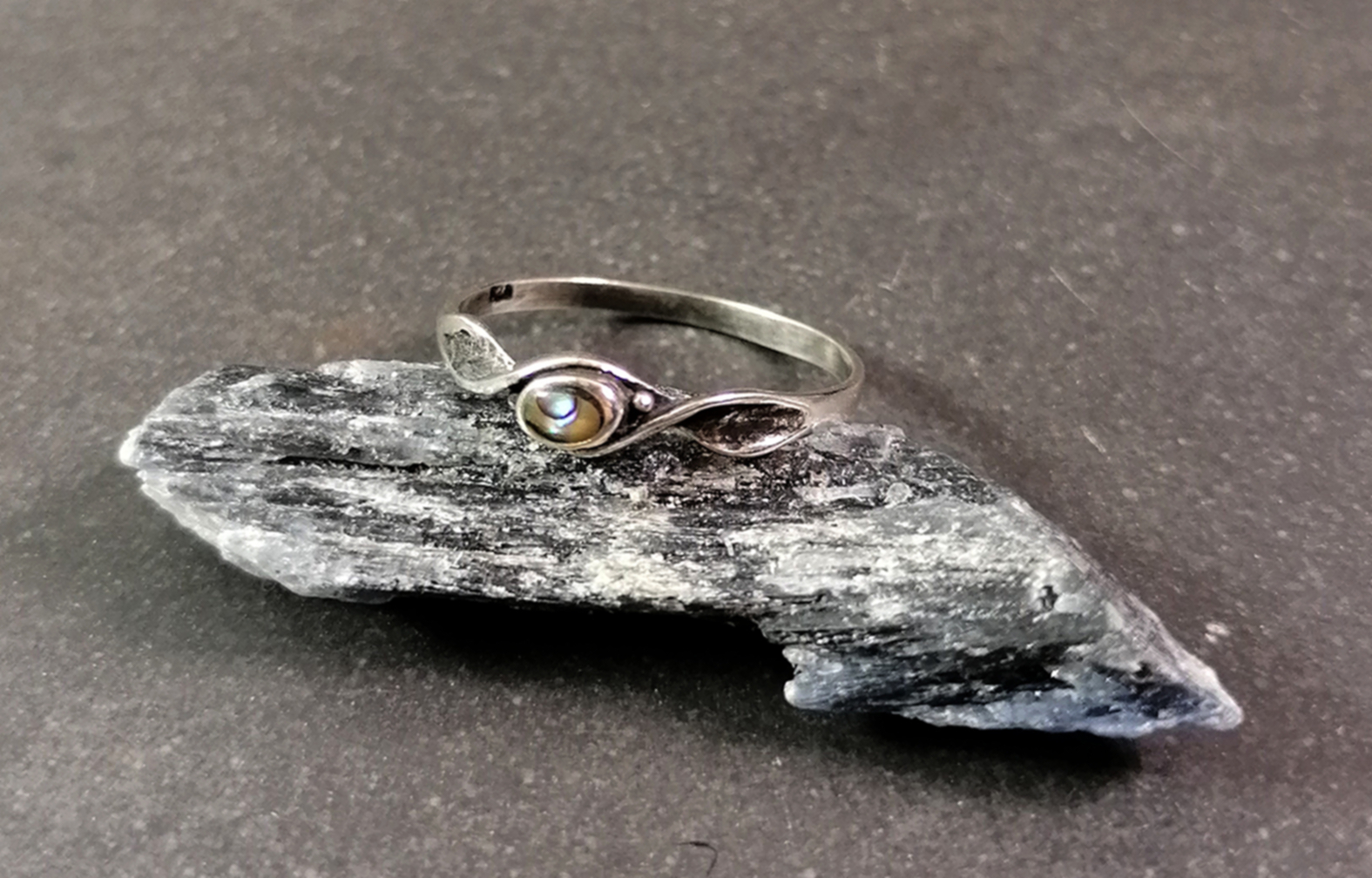 Tvinnad Ring Silver med Abalone