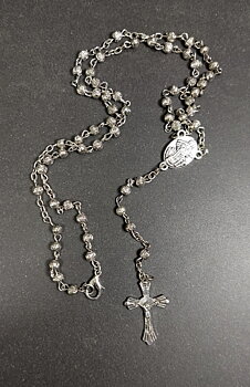 Kristna Radband med 4mm Metall Pärlor - Antik Silver Färg