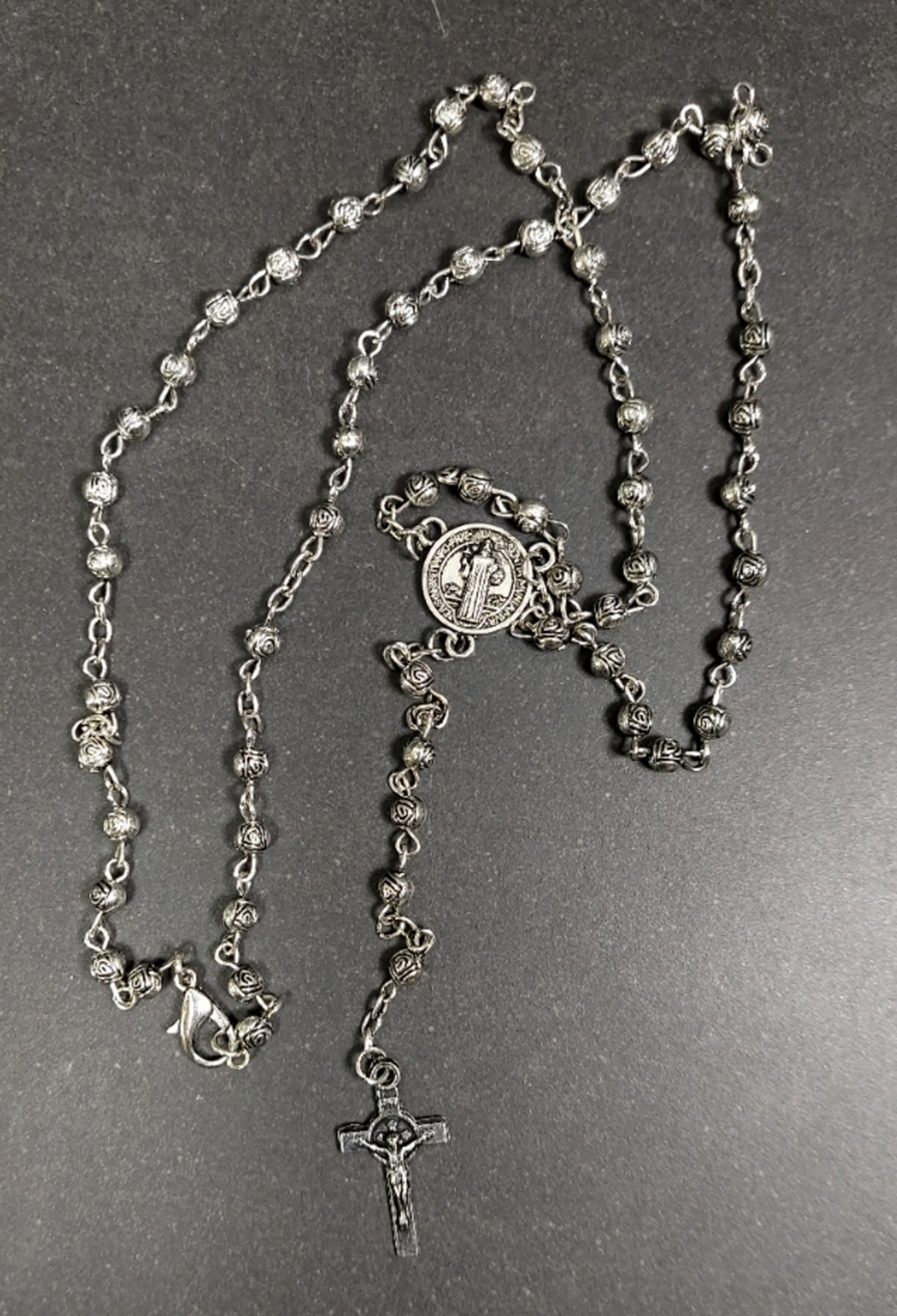 Kristna Radband med 4mm Metall Pärlor  -Antik Silver Färg