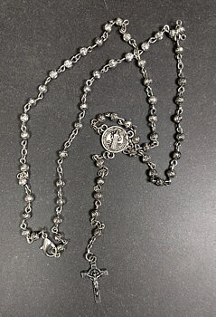 Kristna Radband med 4mm Metall Pärlor  -Antik Silver Färg
