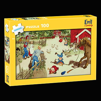 Emil i Lönneberga - Puzzle 100 bitar 30 x 50 cm - Astrid Lindgren & Björn Berg