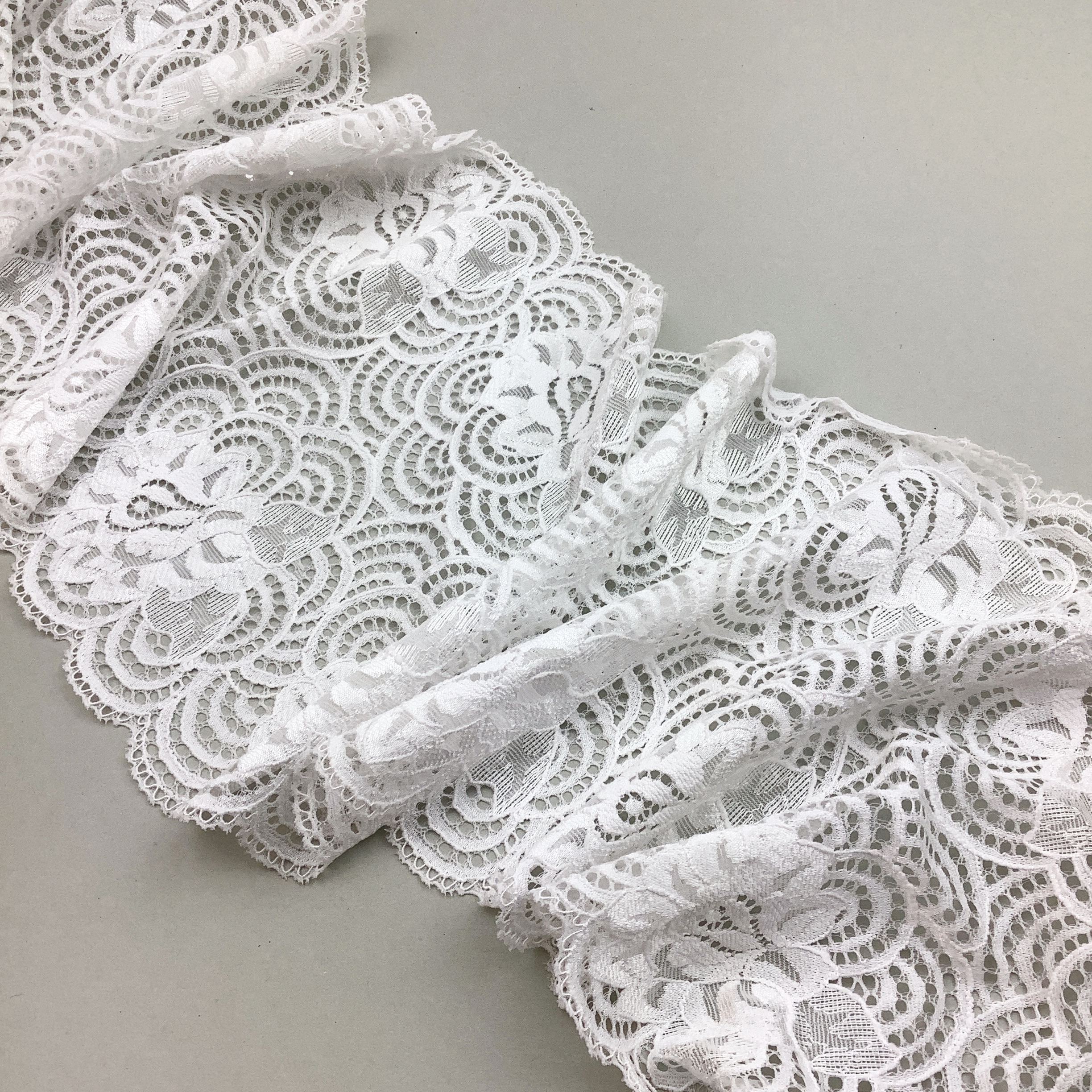Stretch lace viscose White 19,5cm - AM1809