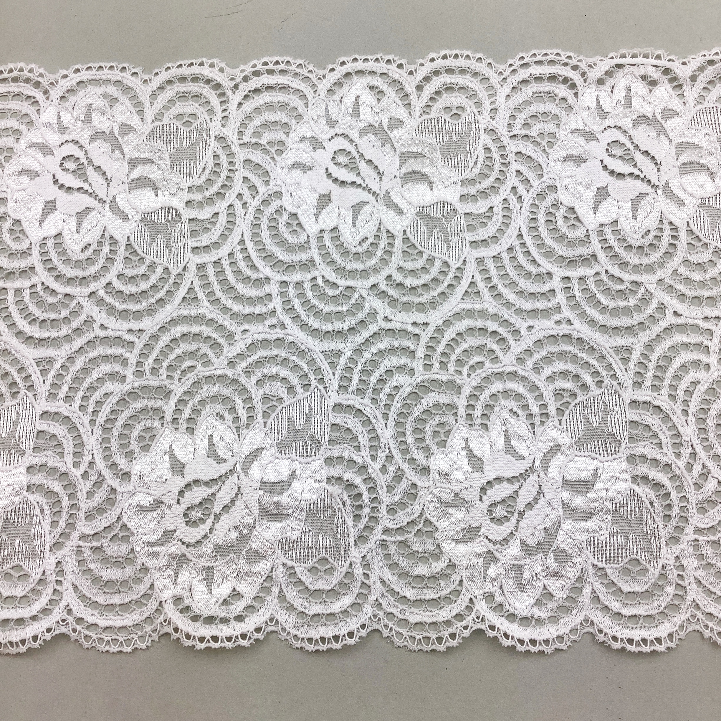 Stretch lace viscose White 19,5cm - AM1809