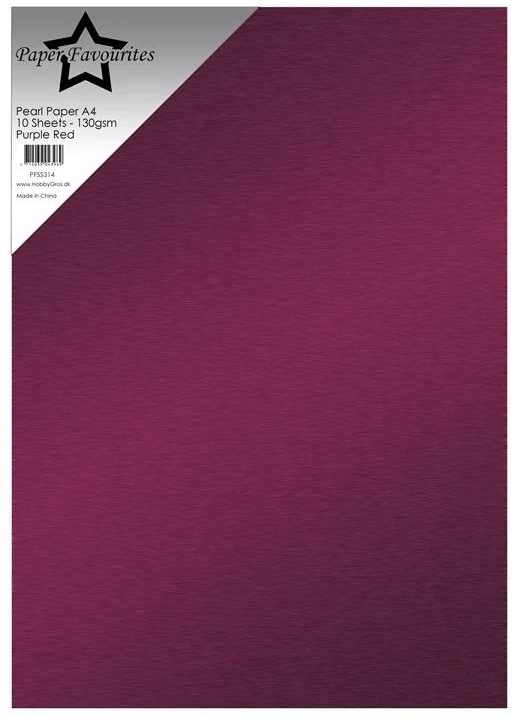 Paper Favourites 10-pack 140 g Pearl Paper "Purple Red" 
