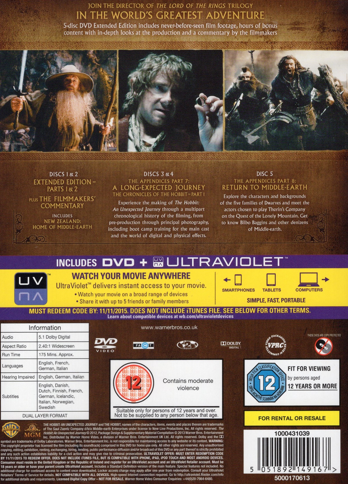 Hobbit - An Unexpected Journey - Extended Edition (5-disc) - 2