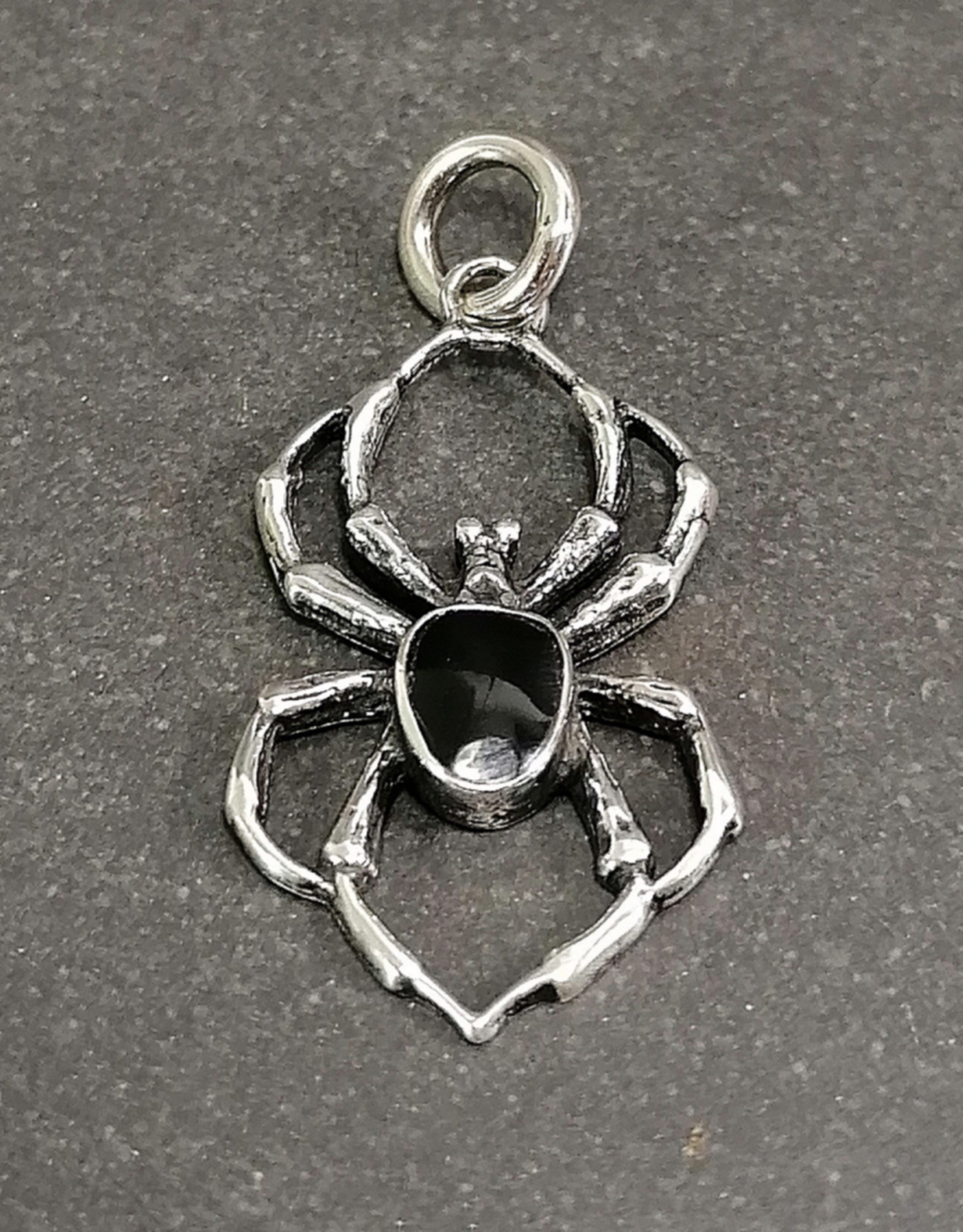 Spindel med Svart Onyx - Hänge i Silver - 2