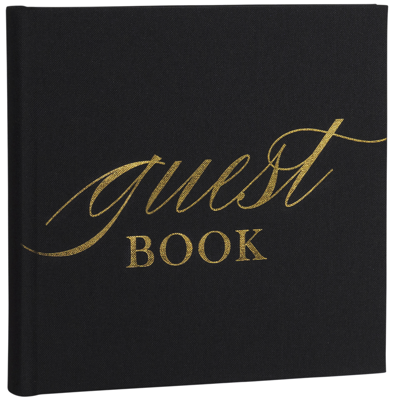 Gästbok FOCUS  Base Line Canvas Album 20x20 svart