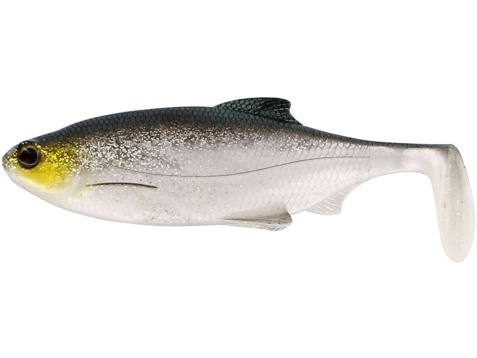 Westin Ricky the roach shadtail 18cm 85g, realistiskt gäddjigg av mörtimtation