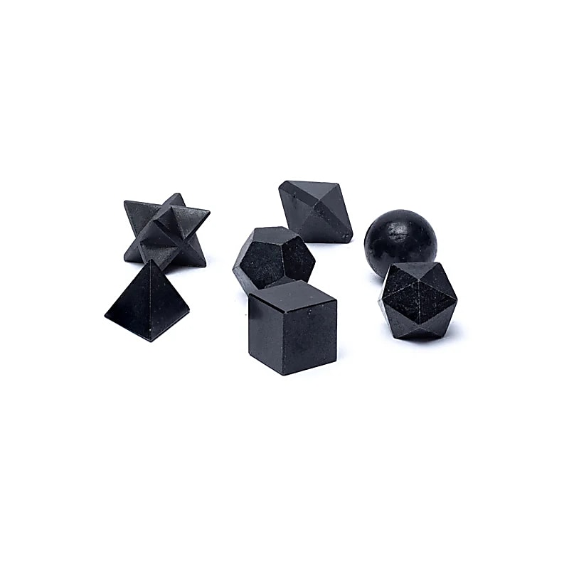 Svart turmalin helig geometri 7-delad uppsättning (ca 2 cm) - 2
