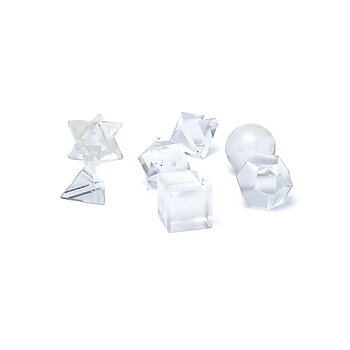 Bergkristall helig geometri 7-delad uppsättning (ca 2 cm)