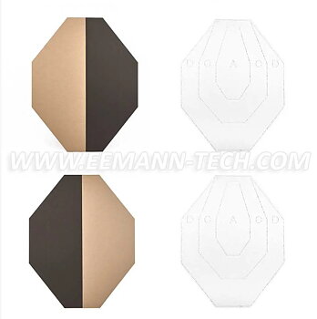 Eemann tech Cardboard IPSC Painted Target WHITE Side Perforated - 100 pcs./Pack