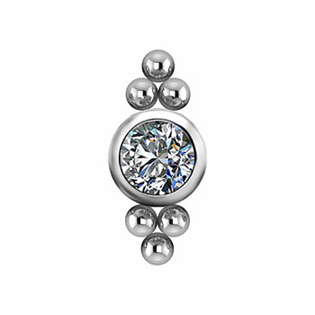 Topp till invändigt gängad labret kristall 4 mm - titan