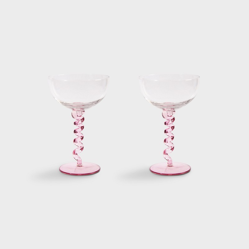 Coupeglas med spiralfot 2-pack