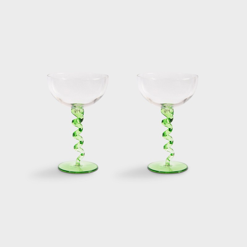 Coupeglas med spiralfot 2-pack