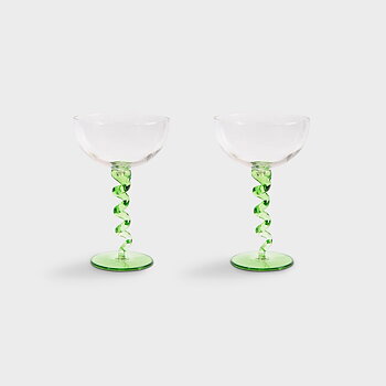 Coupeglas med spiralfot 2-pack