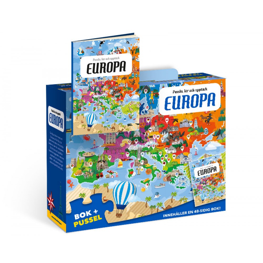 Pussel & bok - Lär och upptäck Europa