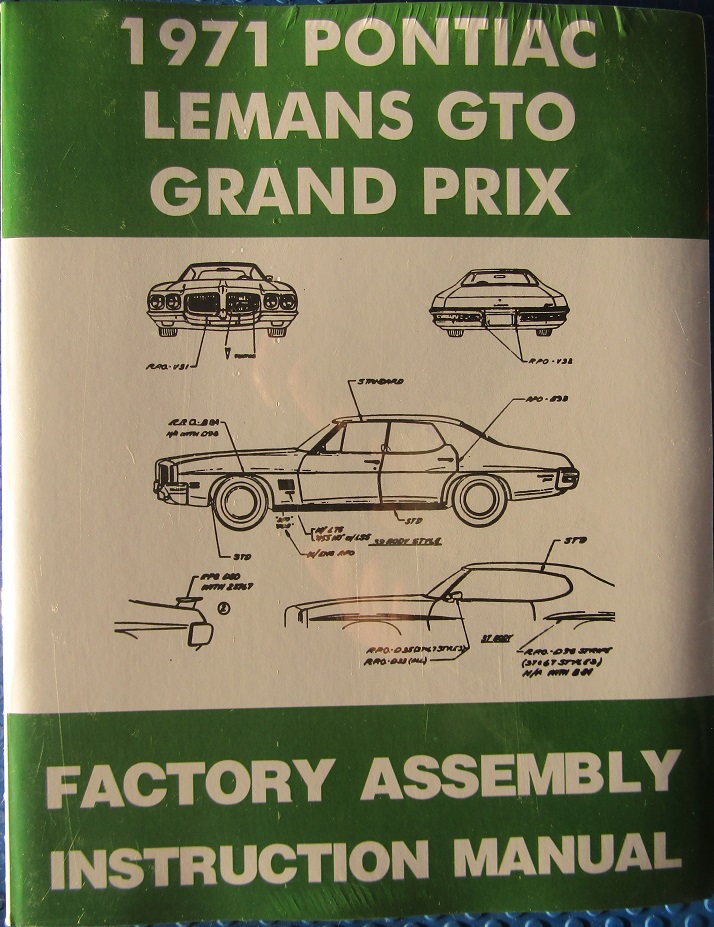 1971 Pontiac GTO Le Mans Grand Prix Factory Assembly Instruction Manual