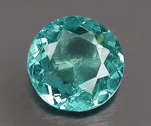 Hermosa apatita azul paraiba natural de corte redondo de 4,2 mm