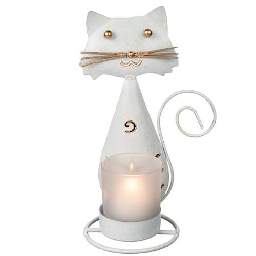 Katt o Ljuslykta, hamrad plåt - 2