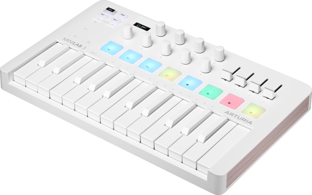 Arturia MiniLab 3 Mini Hybrid Keyboard Controller with Creative Software  White 3760033531694