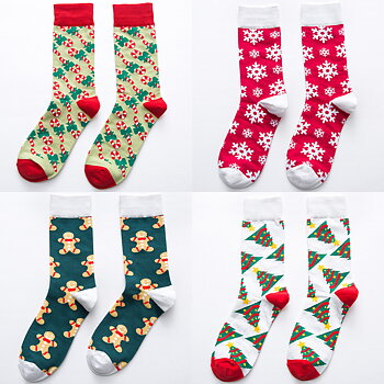 Julstrumpor Merry Christmas 4-pack