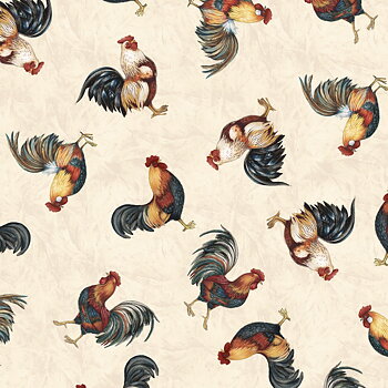 Cream Chicken All Over - Garden Gate Roosters (30 x 110 cm)