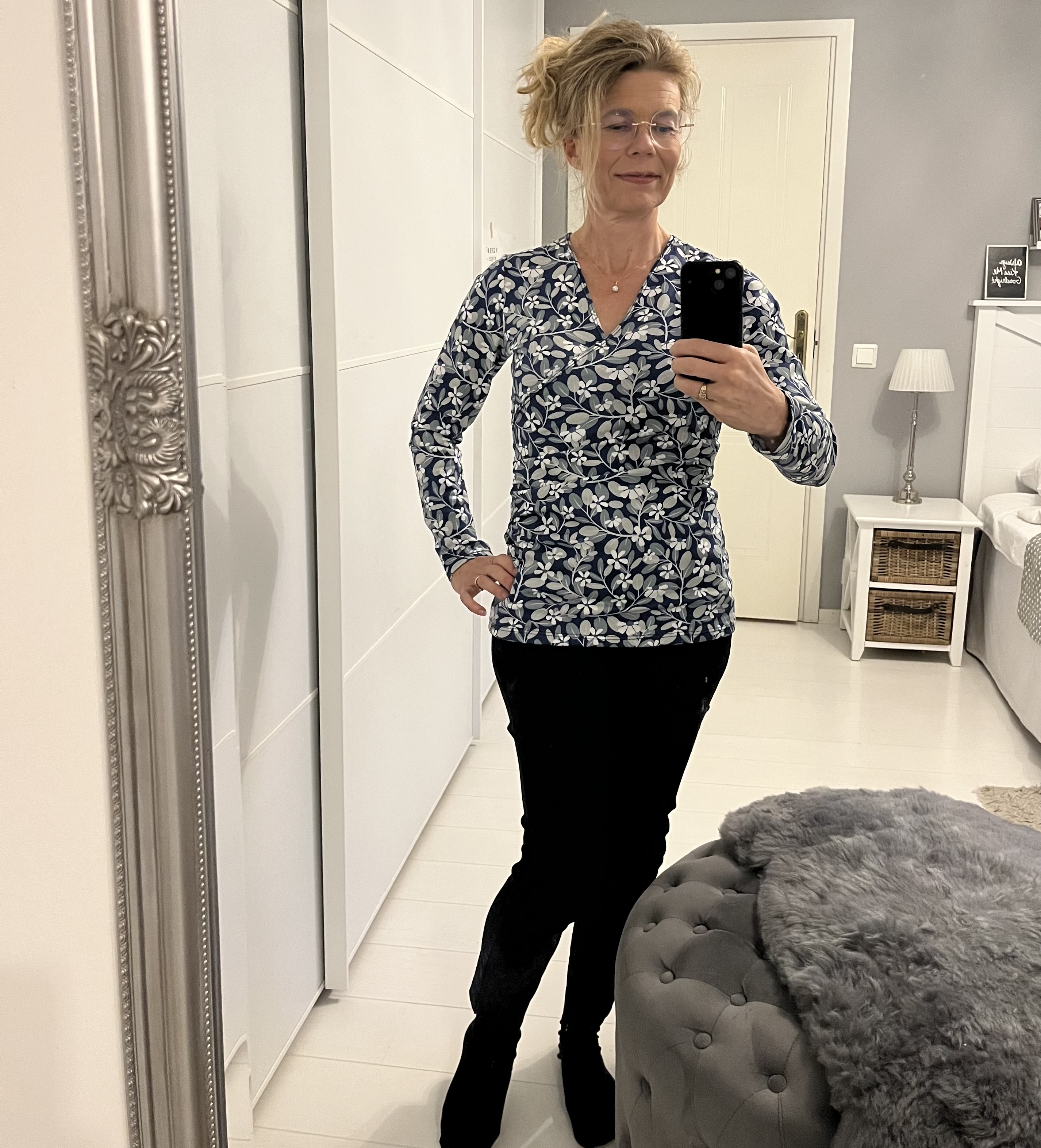 SLUTSÅLT  Jerseytyg ekologisk bomull,  "FRU KVIST", metervara - 4