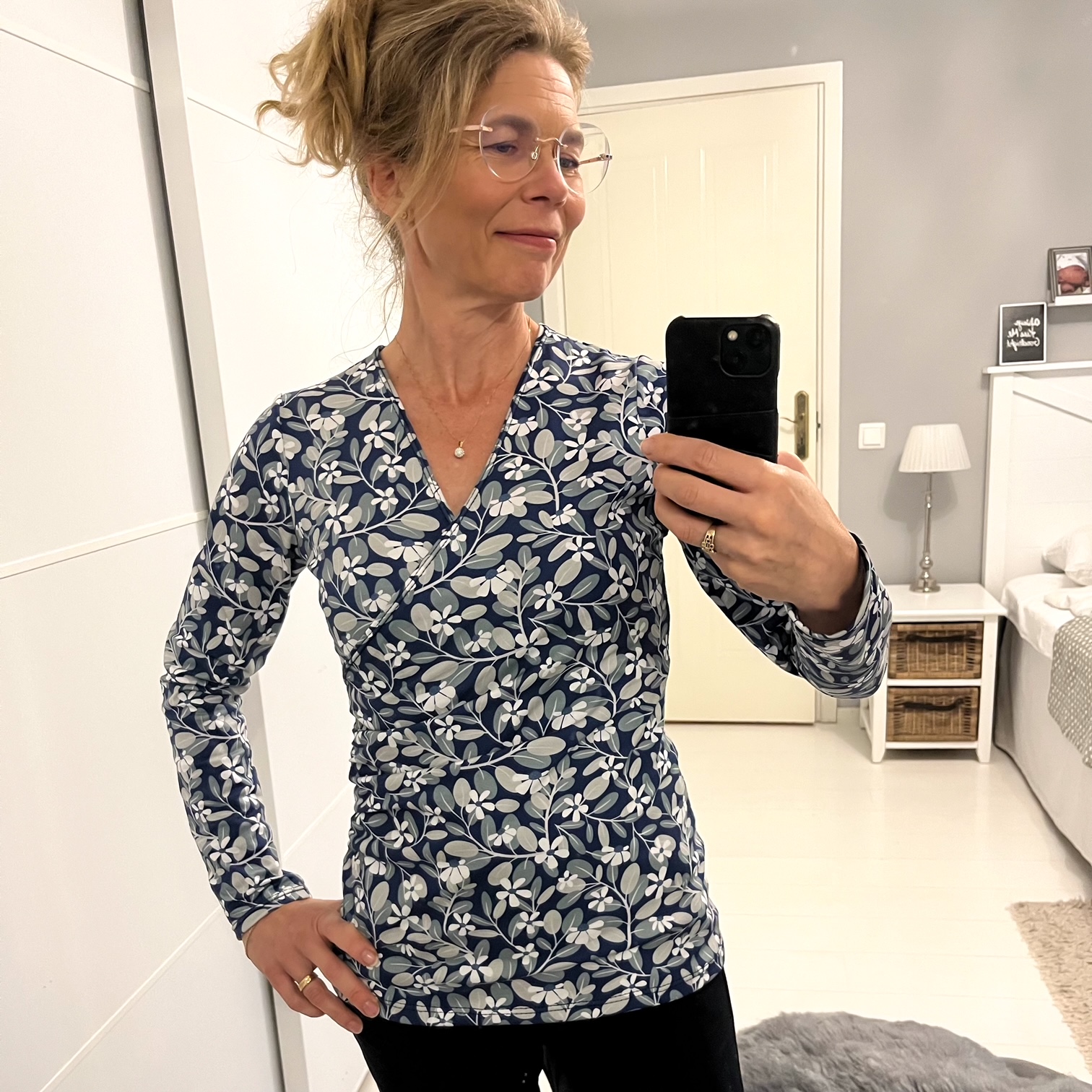SLUTSÅLT  Jerseytyg ekologisk bomull,  "FRU KVIST", metervara - 2
