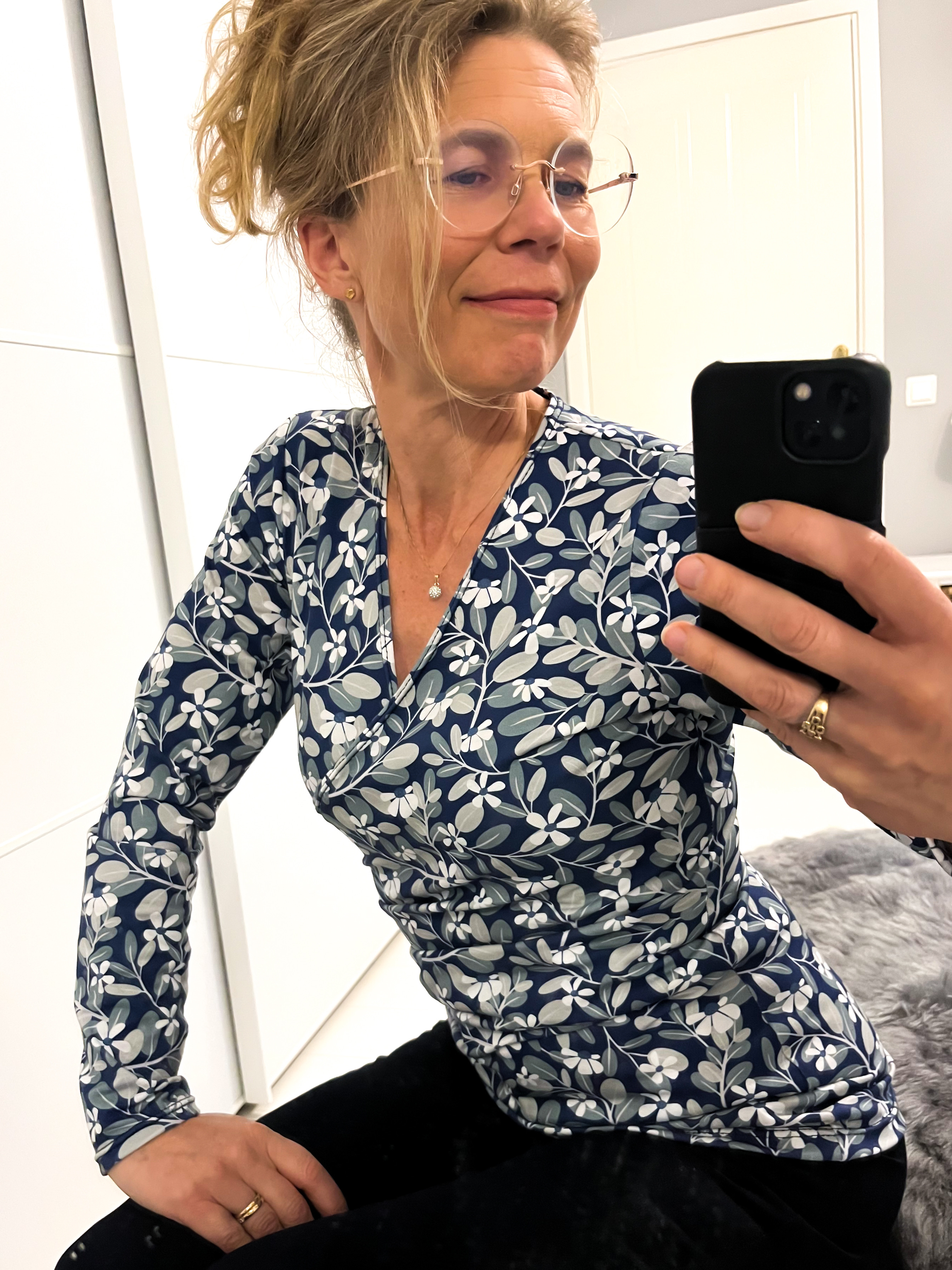 SLUTSÅLT  Jerseytyg ekologisk bomull,  "FRU KVIST", metervara - 5