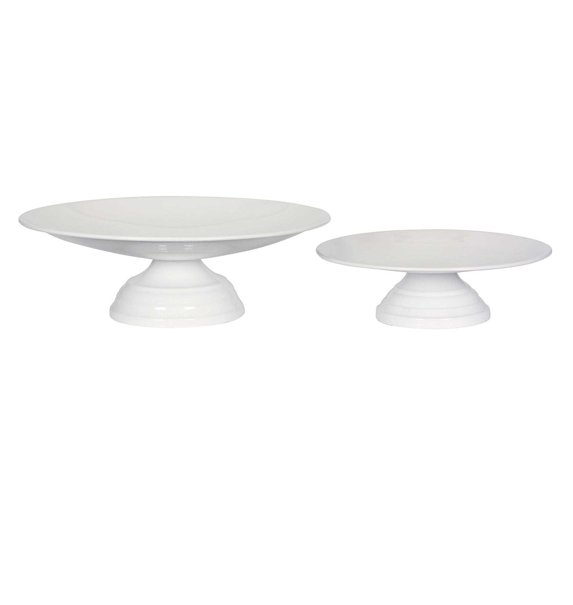 2 stycken vita fat / tårtfat på fot 20-30 cm - 3