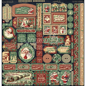  Graphic45 - Letters To Santa incl, Stickers - Collection Pack 12x12