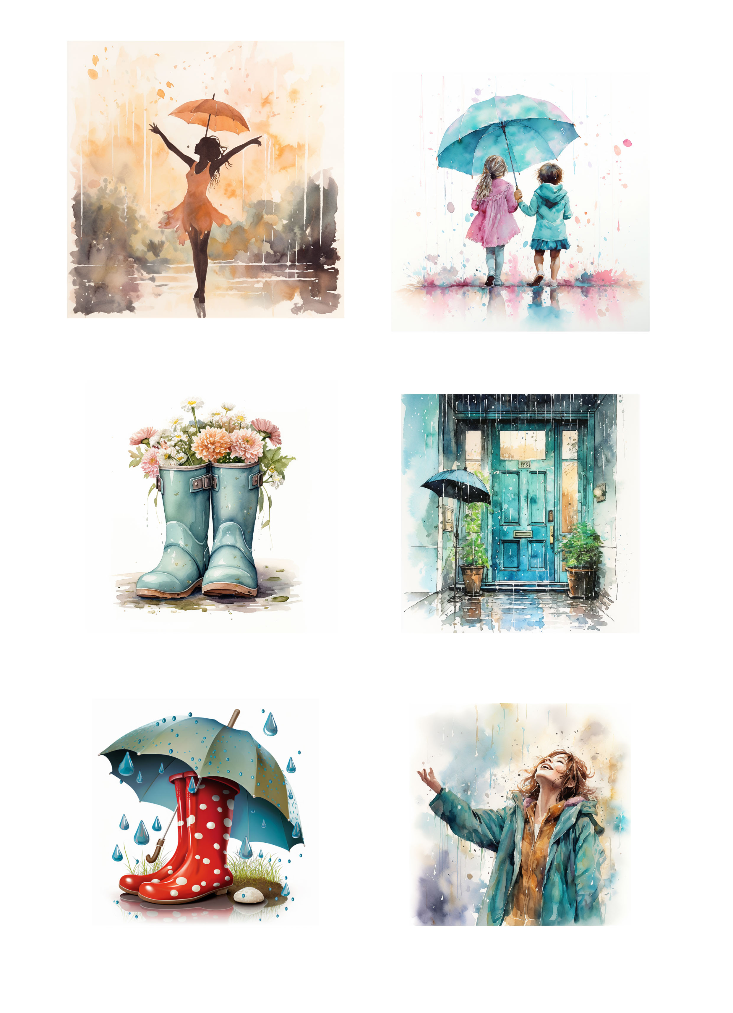 Papper Klippark - Singing in the rain -  A4