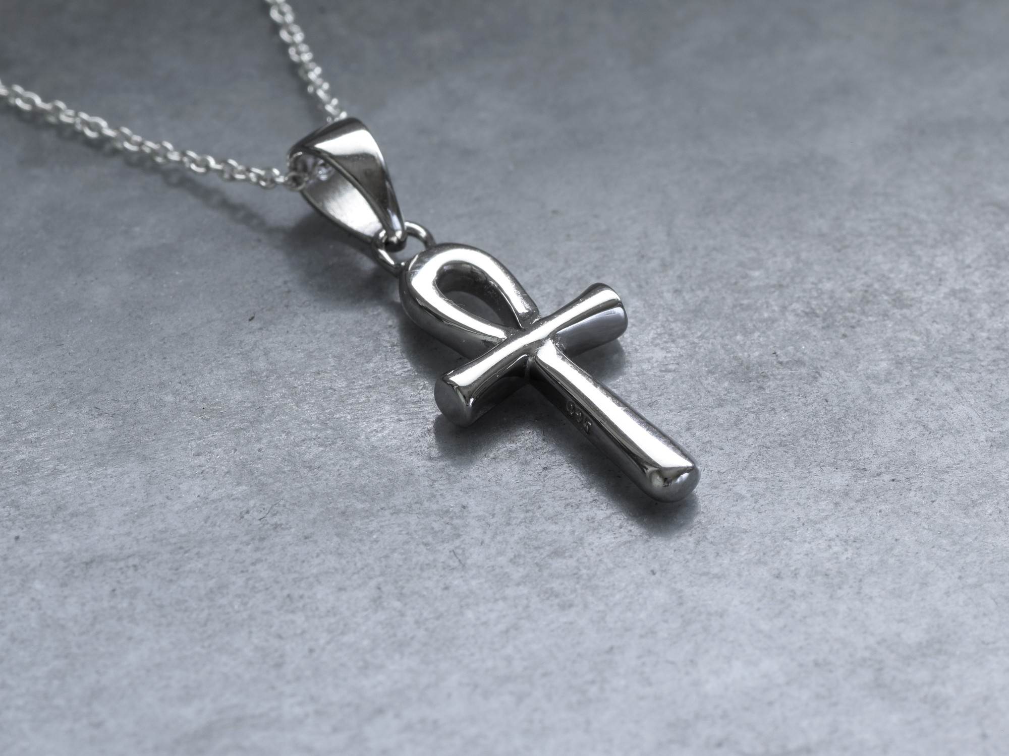 Ankhkors Halsband i Äkta 925 Silver, Egyptisk Symbol för Livet Hänge, Ankh Smycke - 3