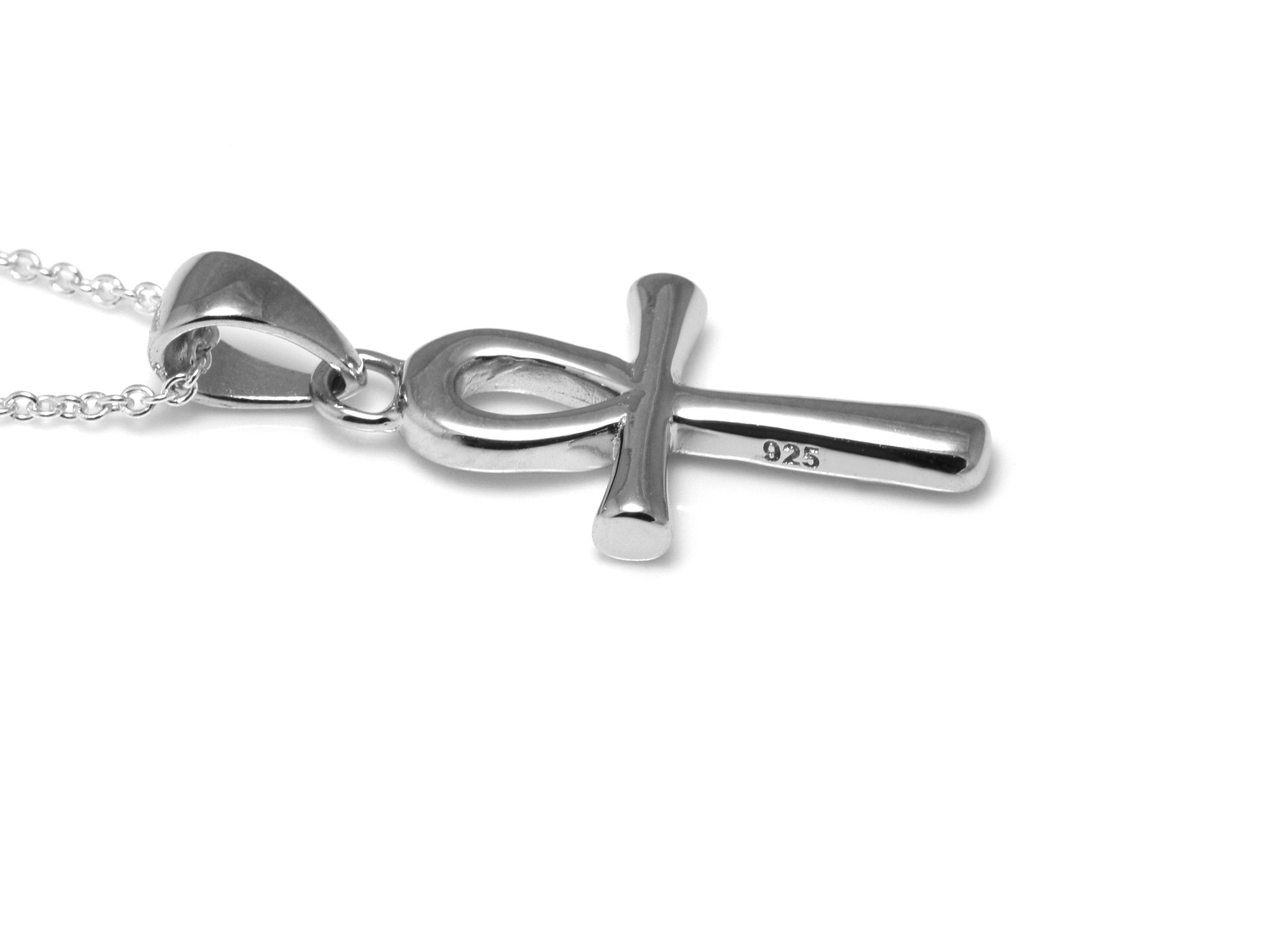 Ankhkors Halsband i Äkta 925 Silver, Egyptisk Symbol för Livet Hänge, Ankh Smycke - 2