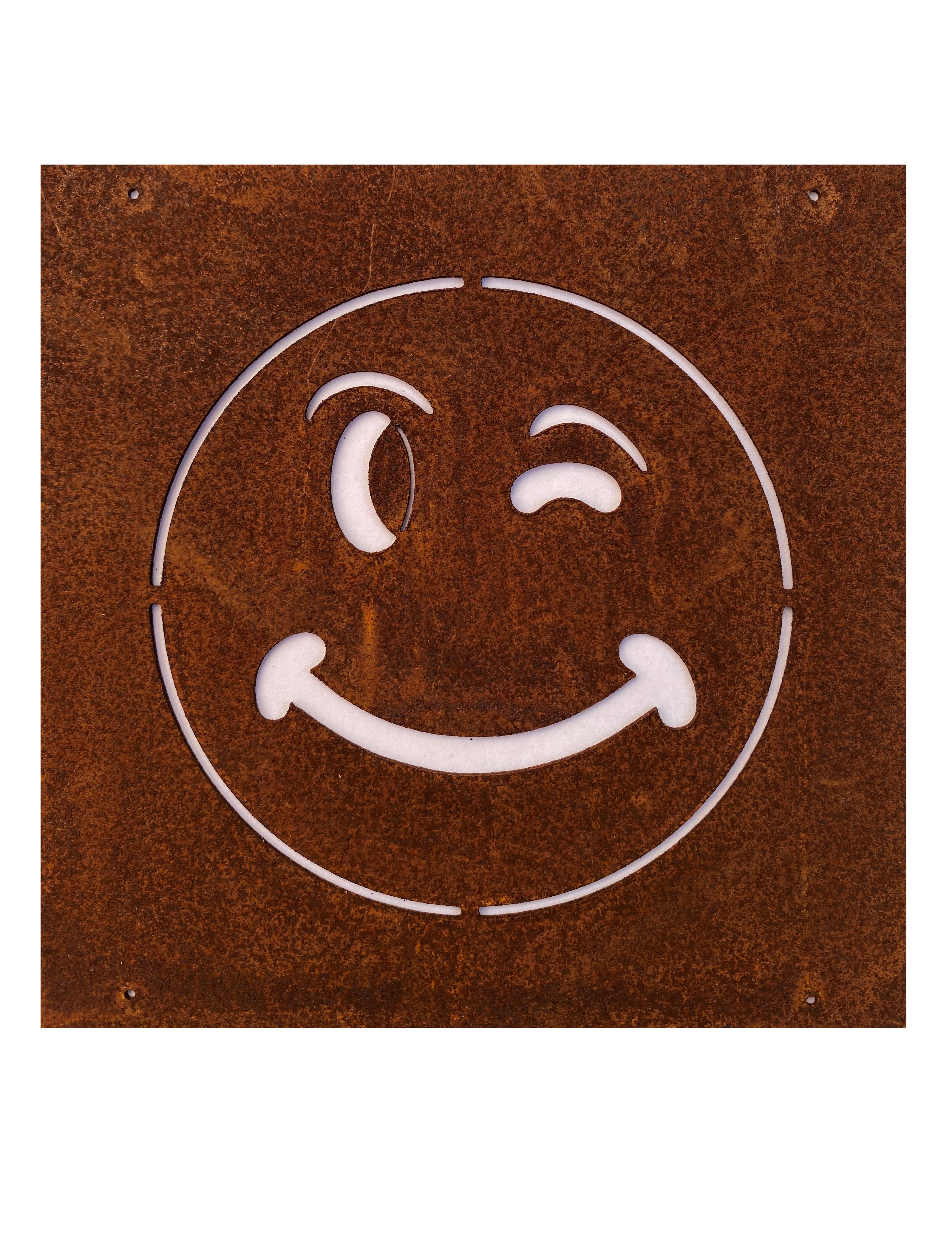 Rostig skylt till armeringsnät SMILEY 14 cm - 4