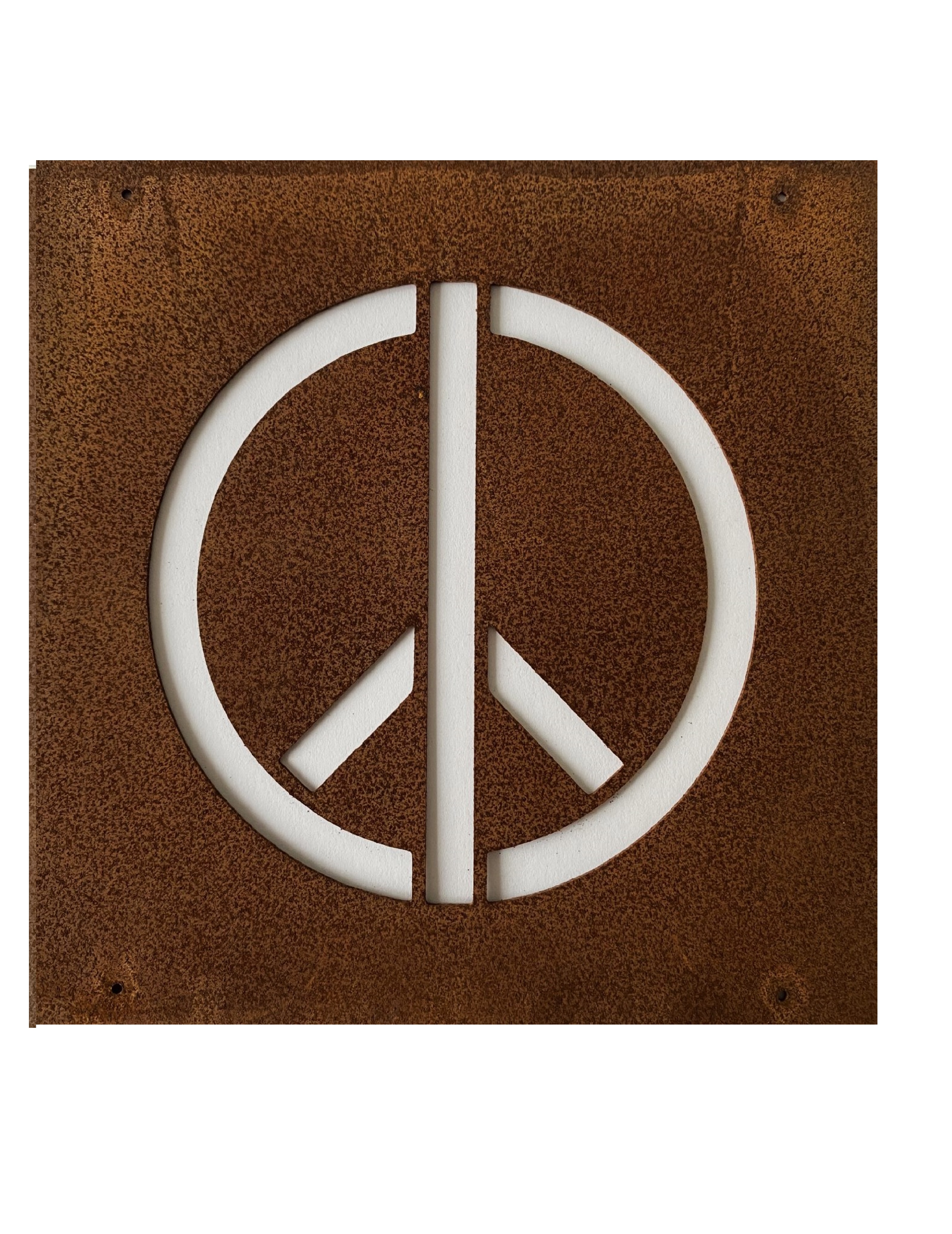 Rostig skylt till armeringsnät PEACE 14 cm - 4