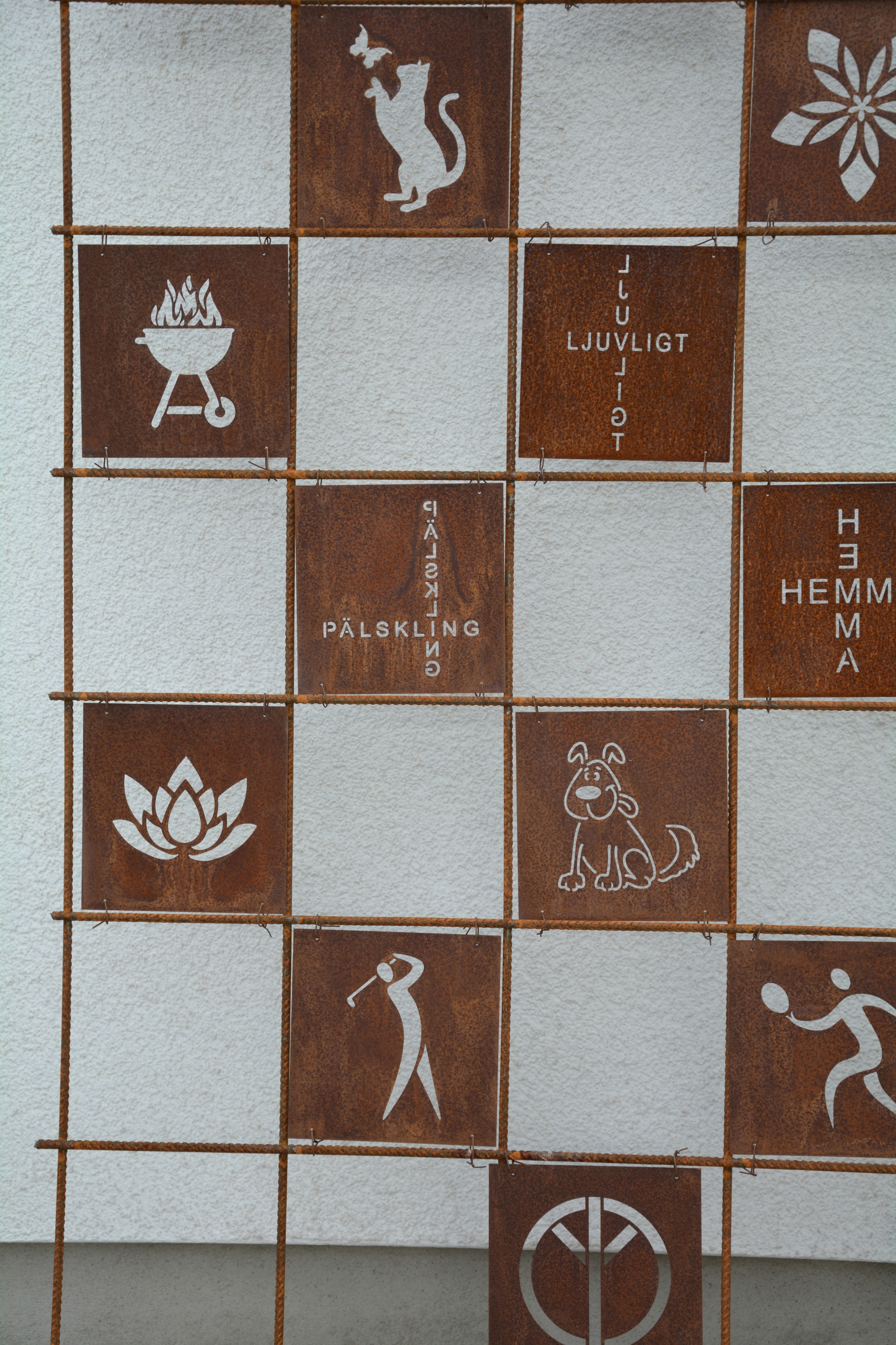 Rostig skylt till armeringsnät NÄCKROS 14 cm