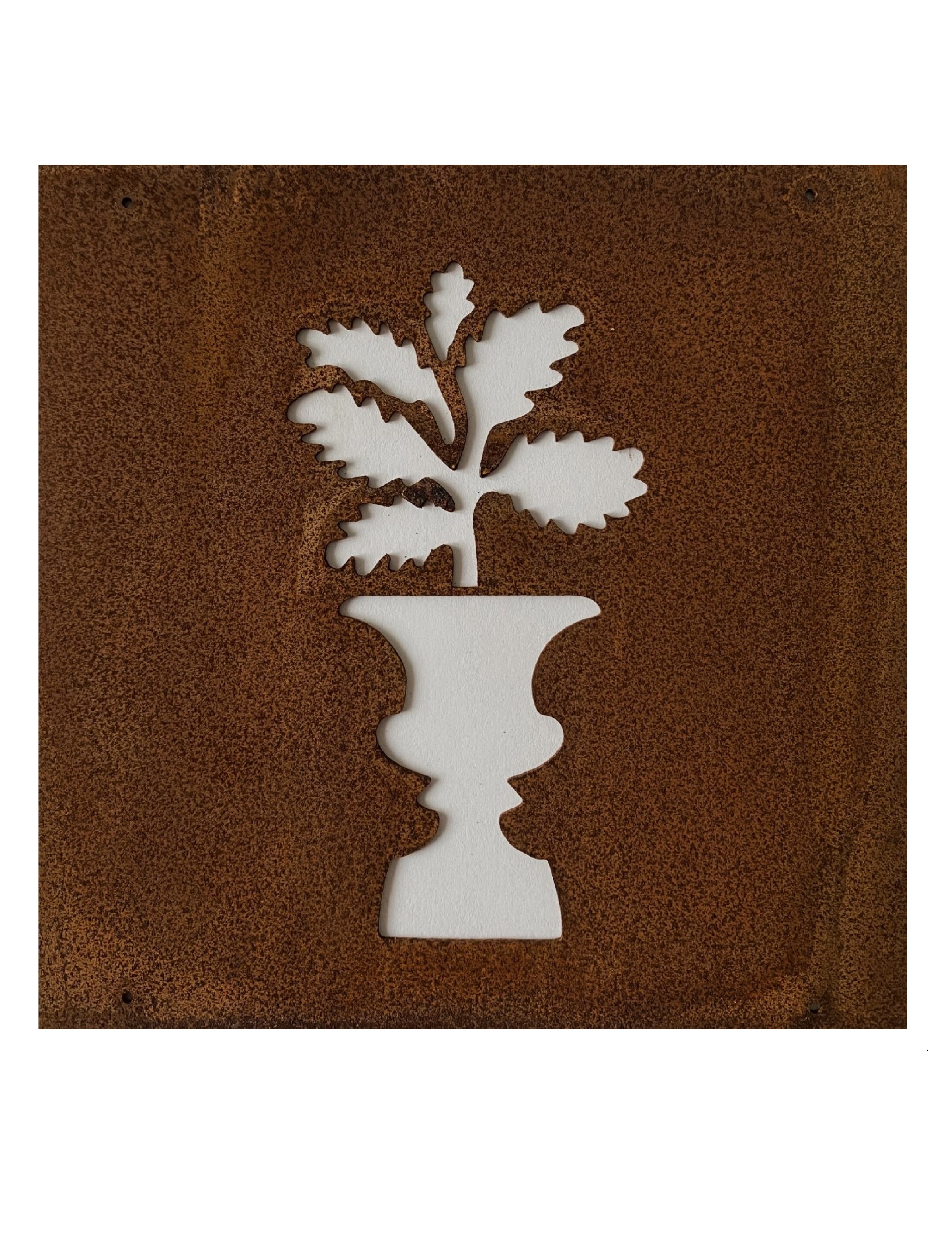 Rostig skylt till armeringsnät KRUKA 14 cm