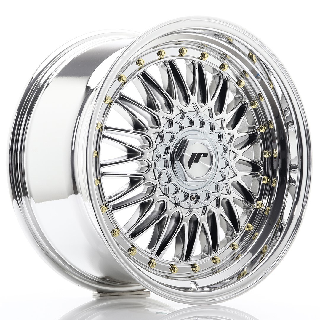 18" JR Wheels JR9 - Chrome - Gold Rivets - 2