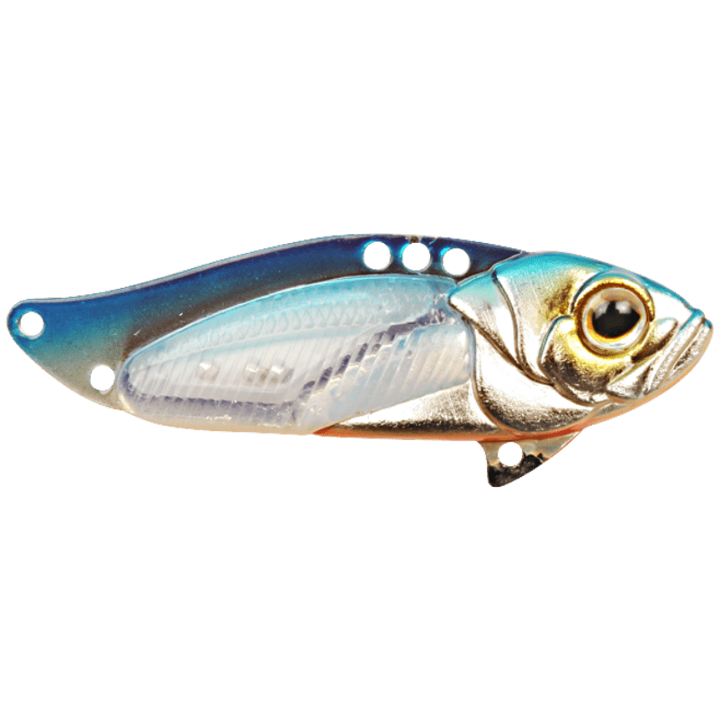 astro vibe från strike pro är 5.5cm lång och väger 17g. ett otroligt bra drag för abborre. färg: blue silver ob