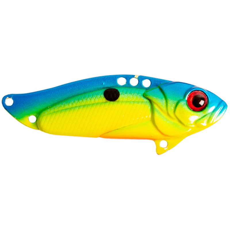 astro vibe från strike pro är 5.5cm lång och väger 17g. ett otroligt bra drag för abborre. färg: tropical thunder