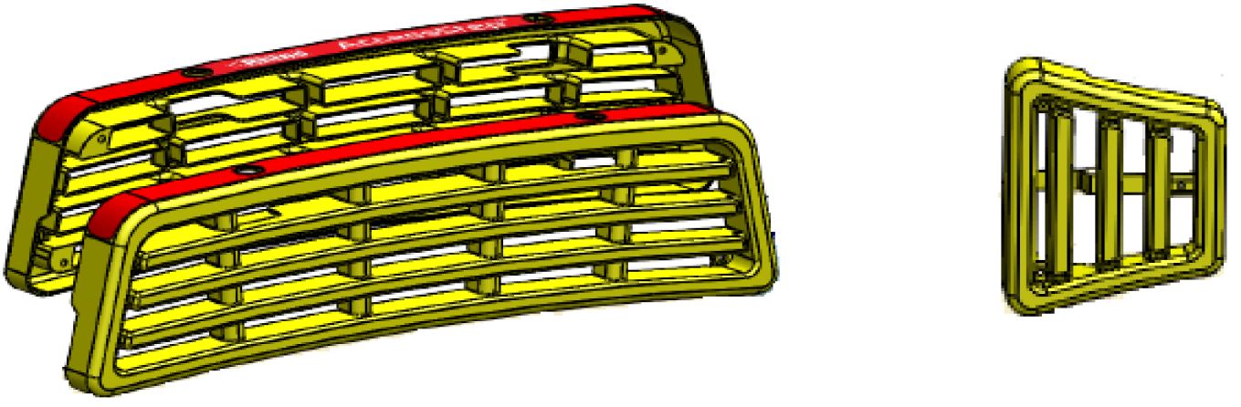 SK107 Plastic Treden Vervangingskit (Drievoudige Gele Treden. Met gaten voor parkeersensoren.)