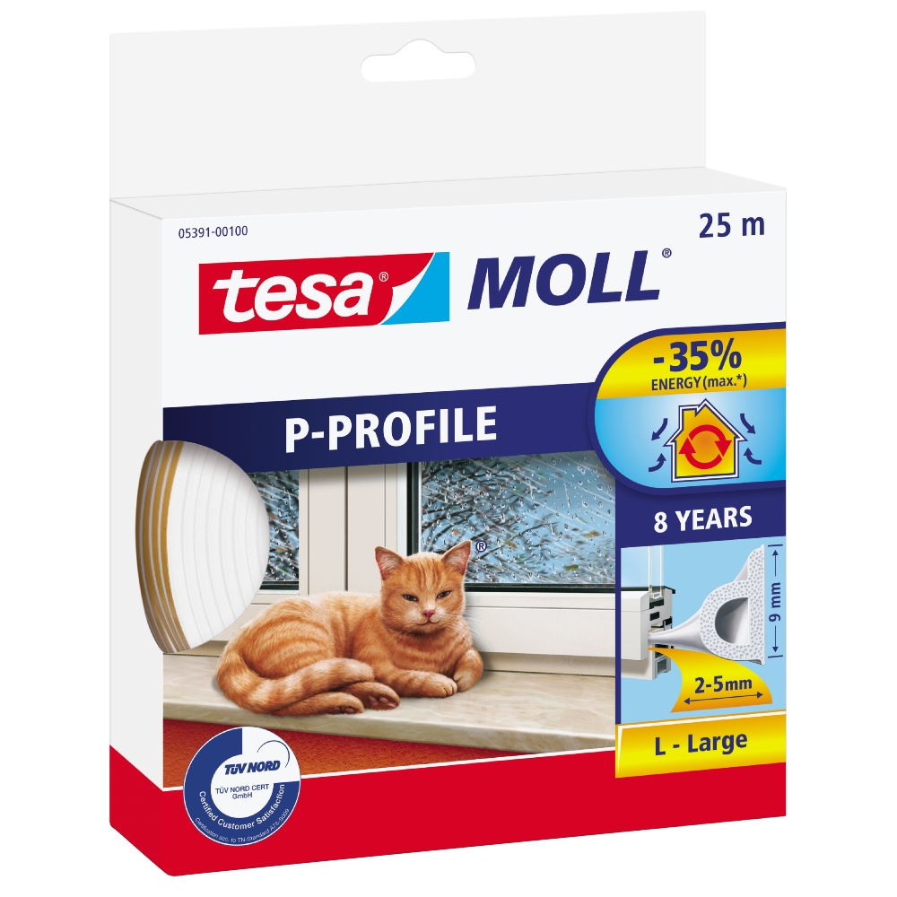 Tätningslist P-List Vit 25M Tesa