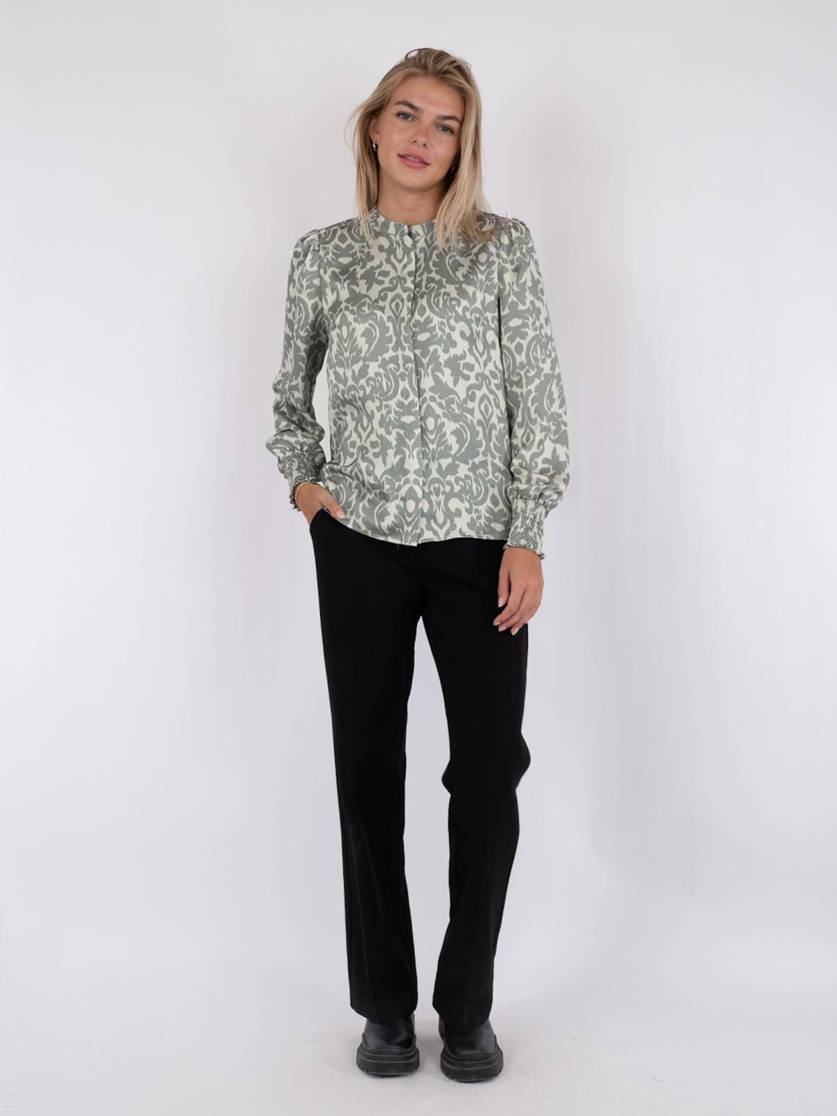 Neo Noir Kala Flower Blur Blouse, Dusty Army - 8