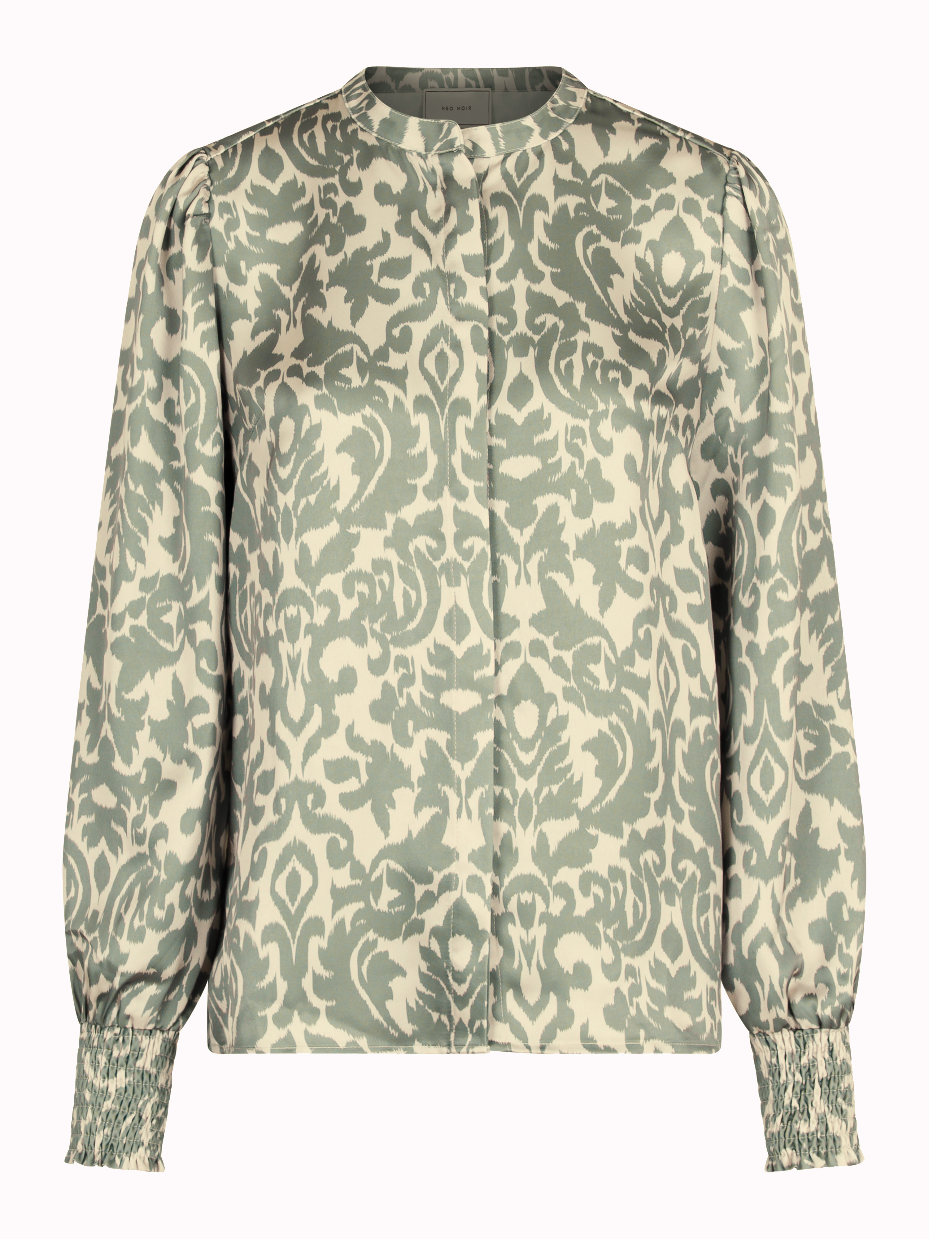 Neo Noir Kala Flower Blur Blouse, Dusty Army