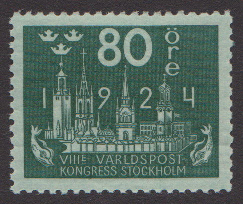 F 207, 80 öre Världspostkongressen prakt **