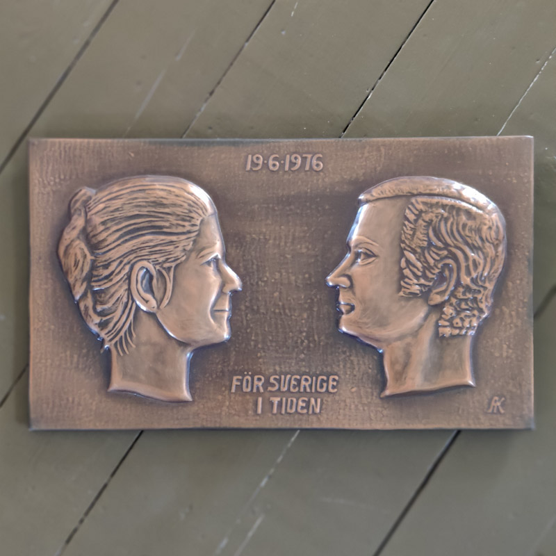 Kungabröllopet relief i koppar
