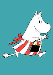 Mumin mini dubbelvikt kort - Stripy apron